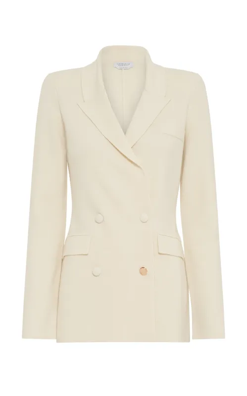 Bowen Knit Jacket in Ivory Merino Wool Cashmere sold by Gabriela Hearst