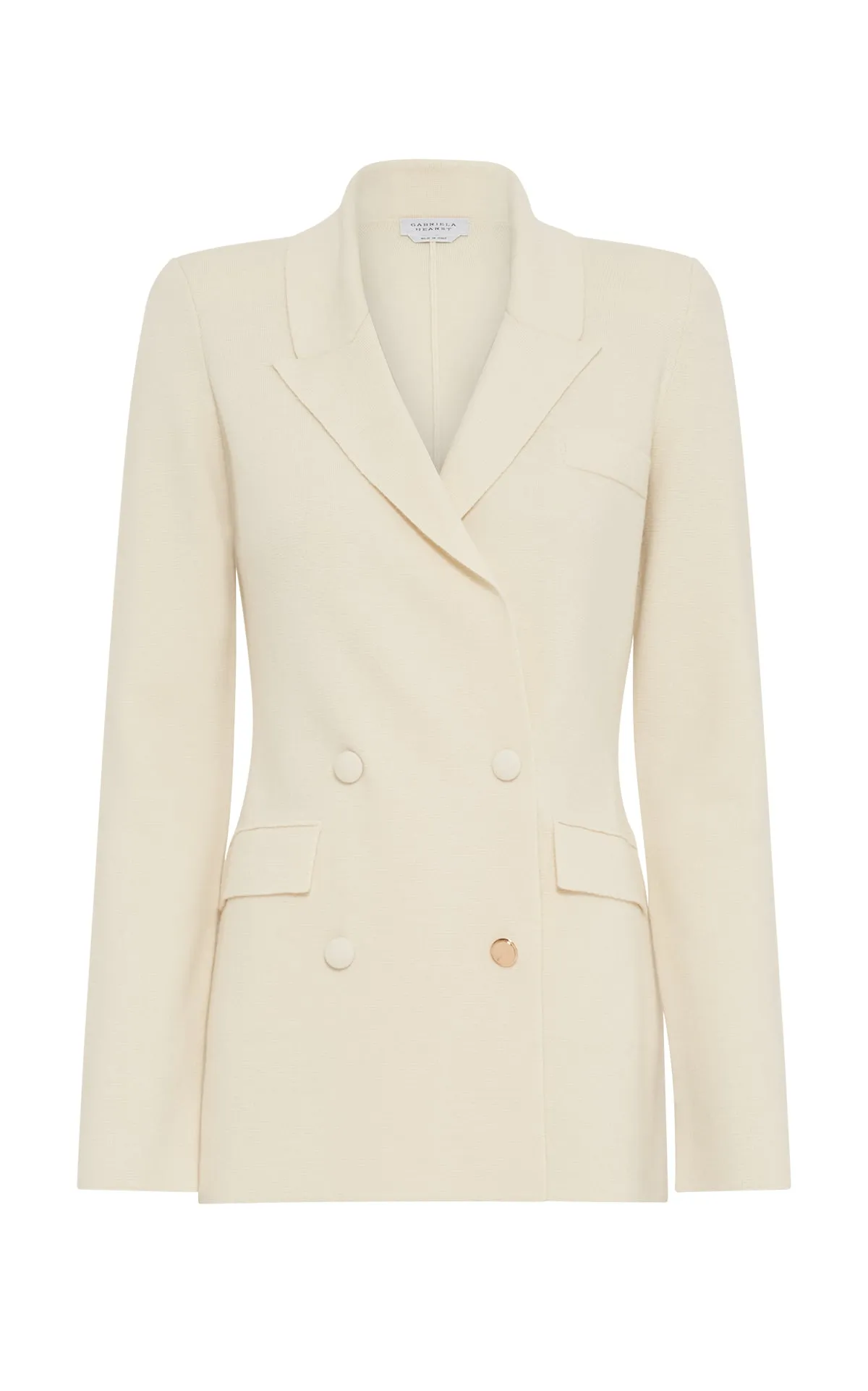 Bowen Knit Jacket in Ivory Merino Wool Cashmere sold by Gabriela Hearst