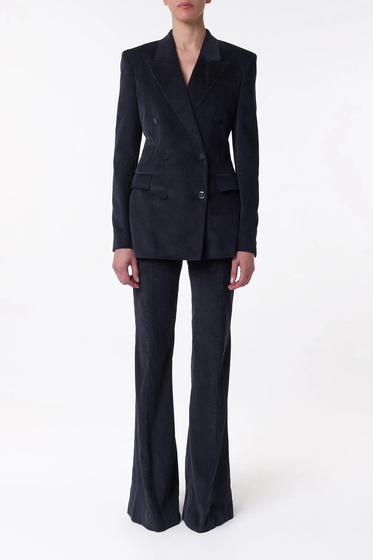 Gavin Blazer in Dark Navy Sea Island Cotton Corduroy sold by Gabriela Hearst product image thumbnail 2