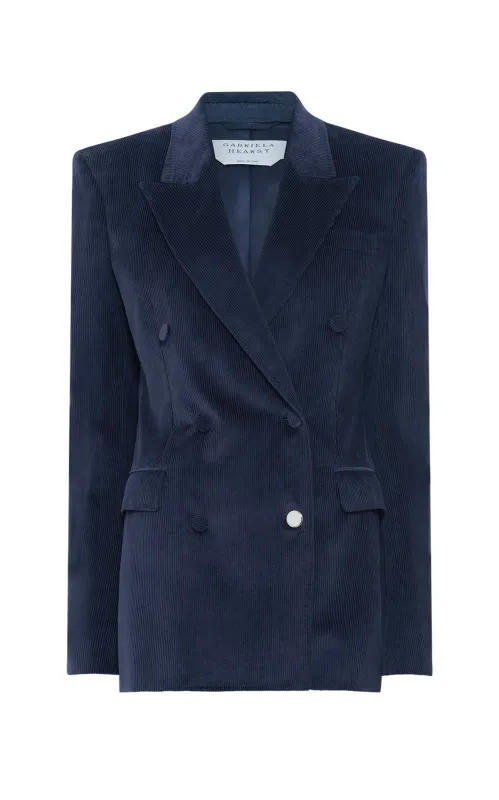 Gavin Blazer in Dark Navy Sea Island Cotton Corduroy made by Gabriela Hearst