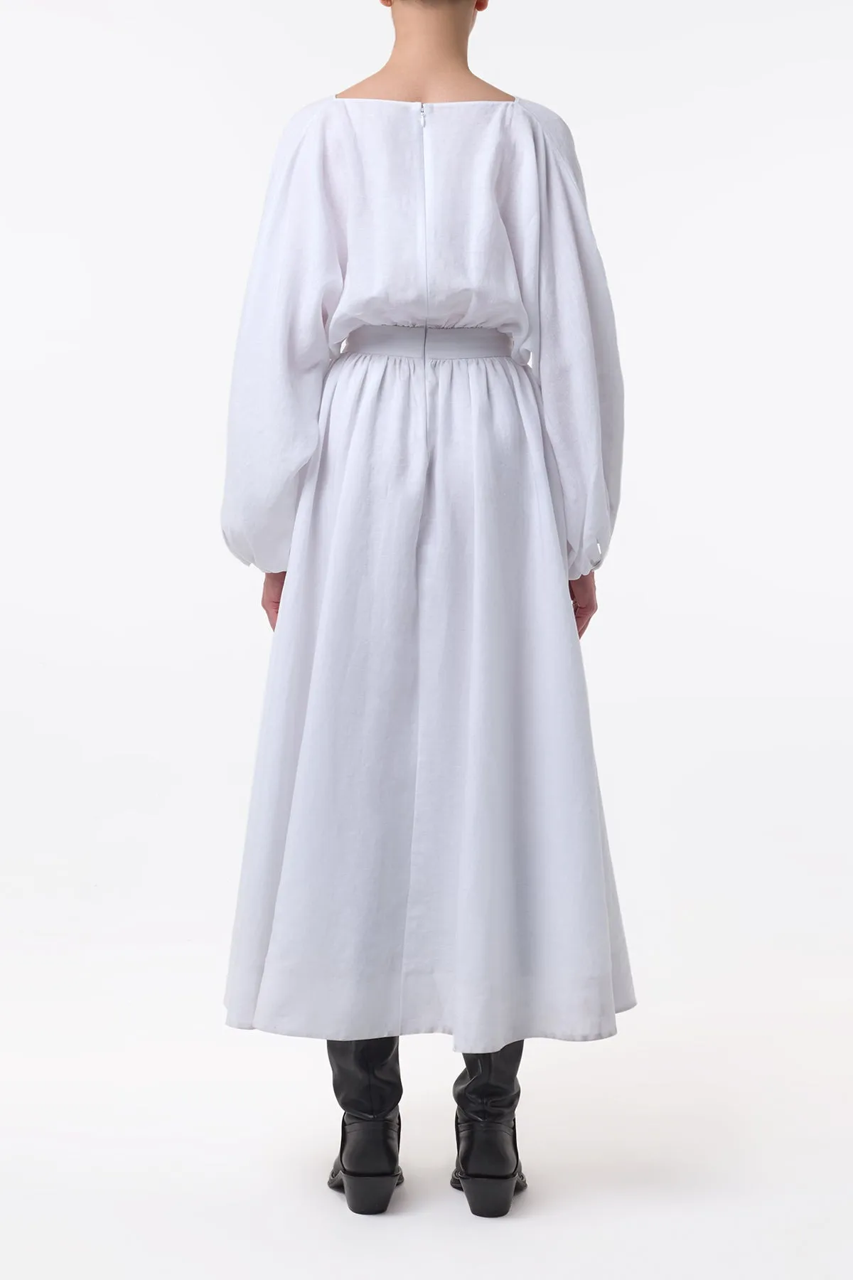 Ahmose Maxi Dress in White Aloe Linen sold by Gabriela Hearst product image thumbnail 5