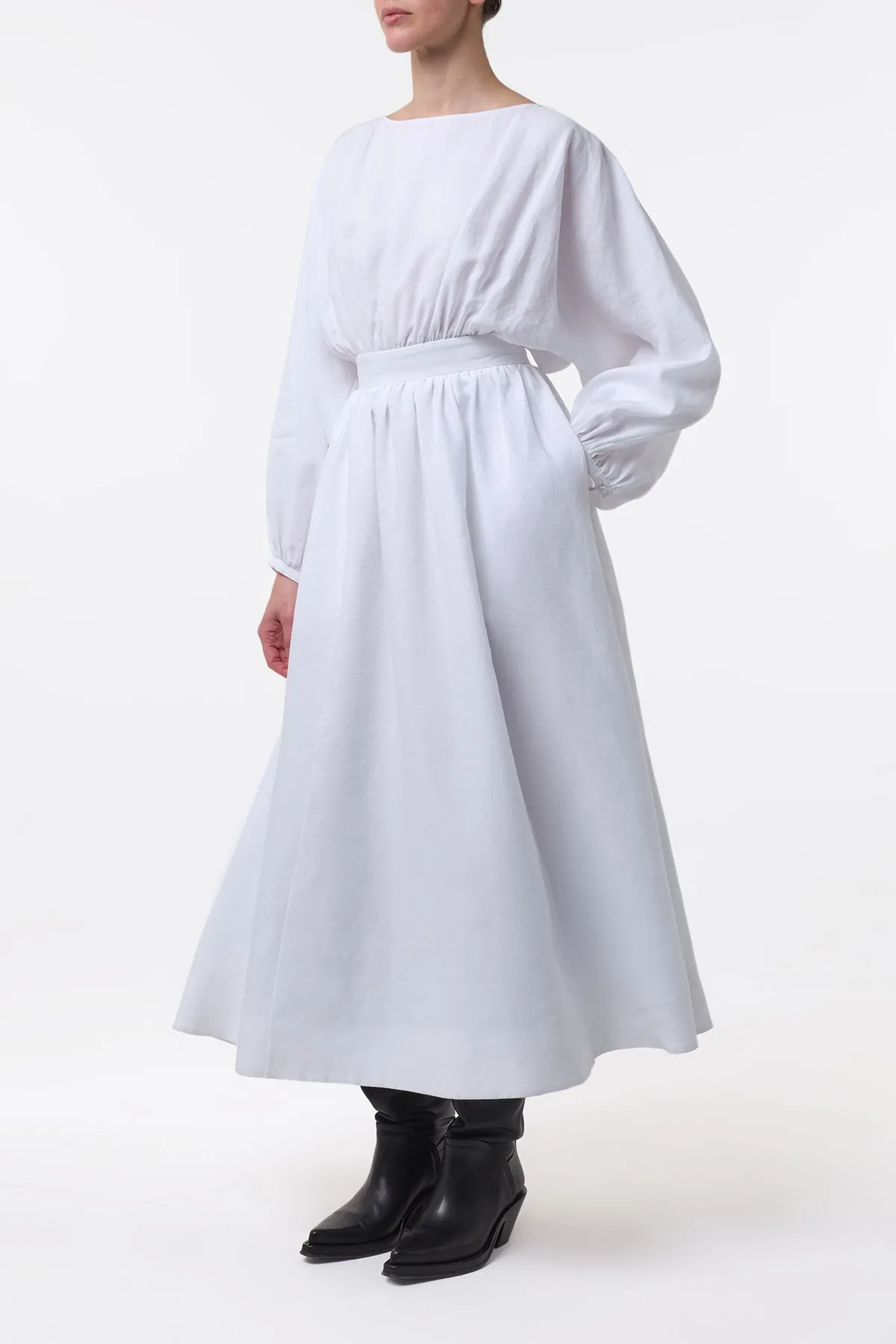 Ahmose Maxi Dress in White Aloe Linen sold by Gabriela Hearst product image thumbnail 4