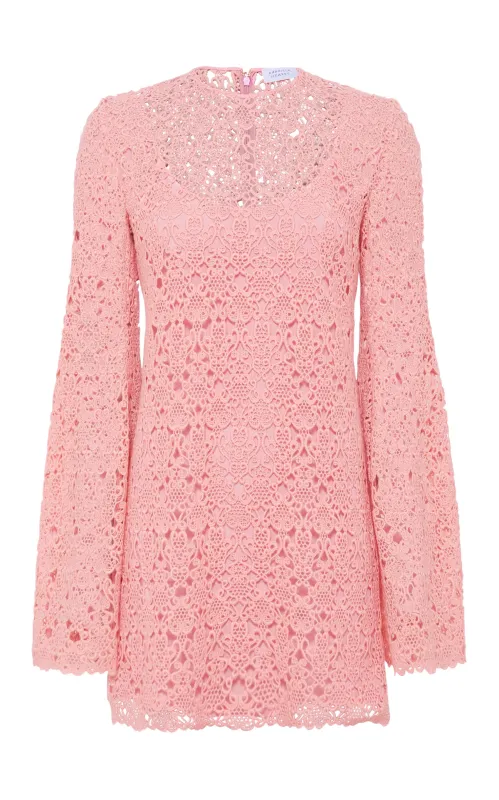 Archie Mini Dress with Lining in Rosa Cashmere Lace sold by Gabriela Hearst