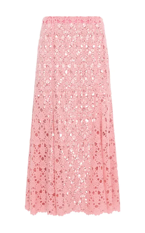 Florence Maxi Skirt in Rosa Cashmere Lace sold by Gabriela Hearst