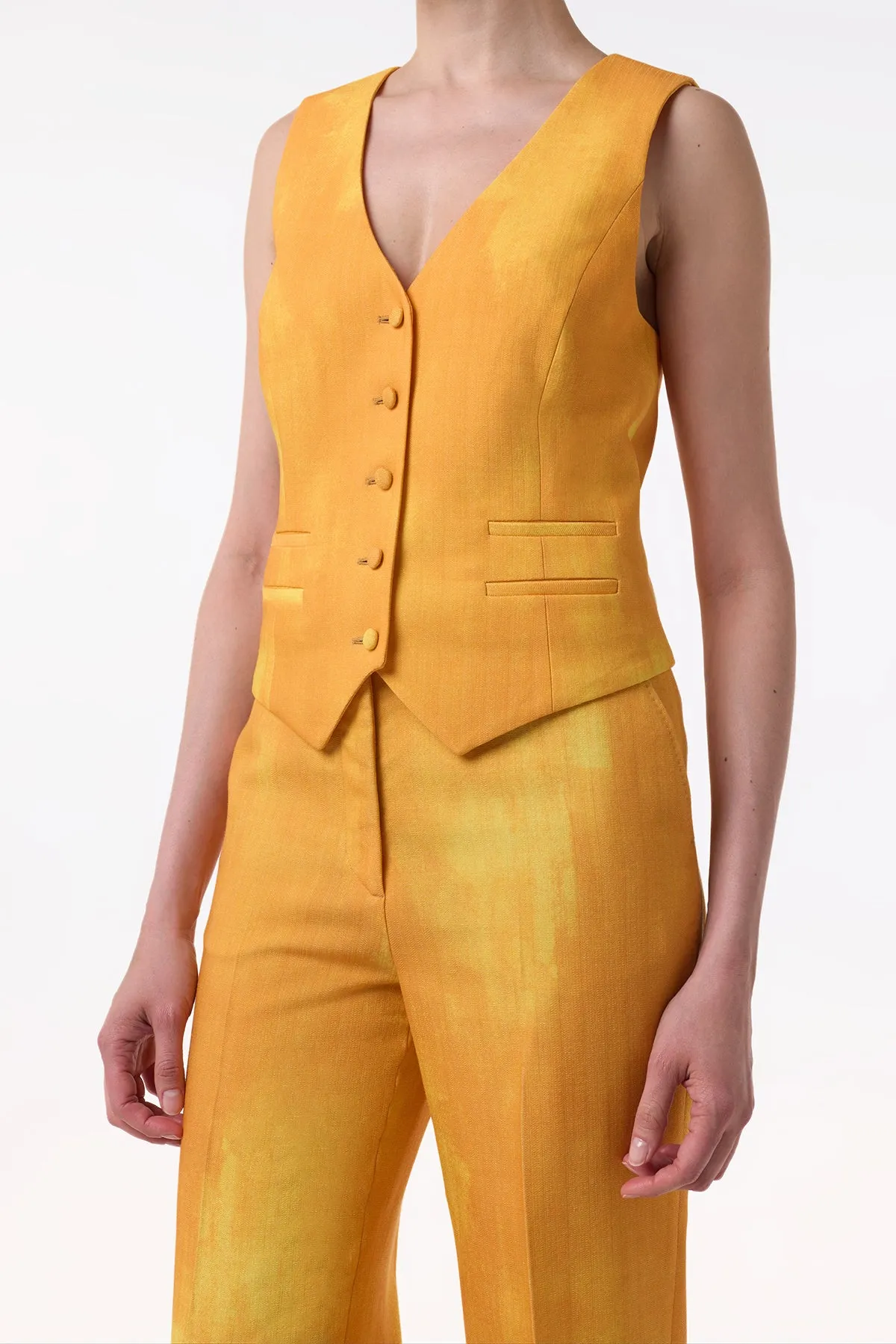 Vesta Flare Pant in Cadmium Yellow Virgin Wool sold by Gabriela Hearst product image thumbnail 3