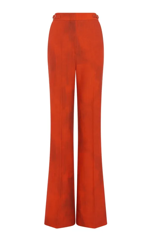 Vesta Flare Pant in Spice Virgin Wool made by Gabriela Hearst