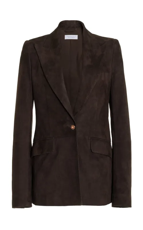 Leiva Blazer in Dark Chocolate Suede made by Gabriela Hearst