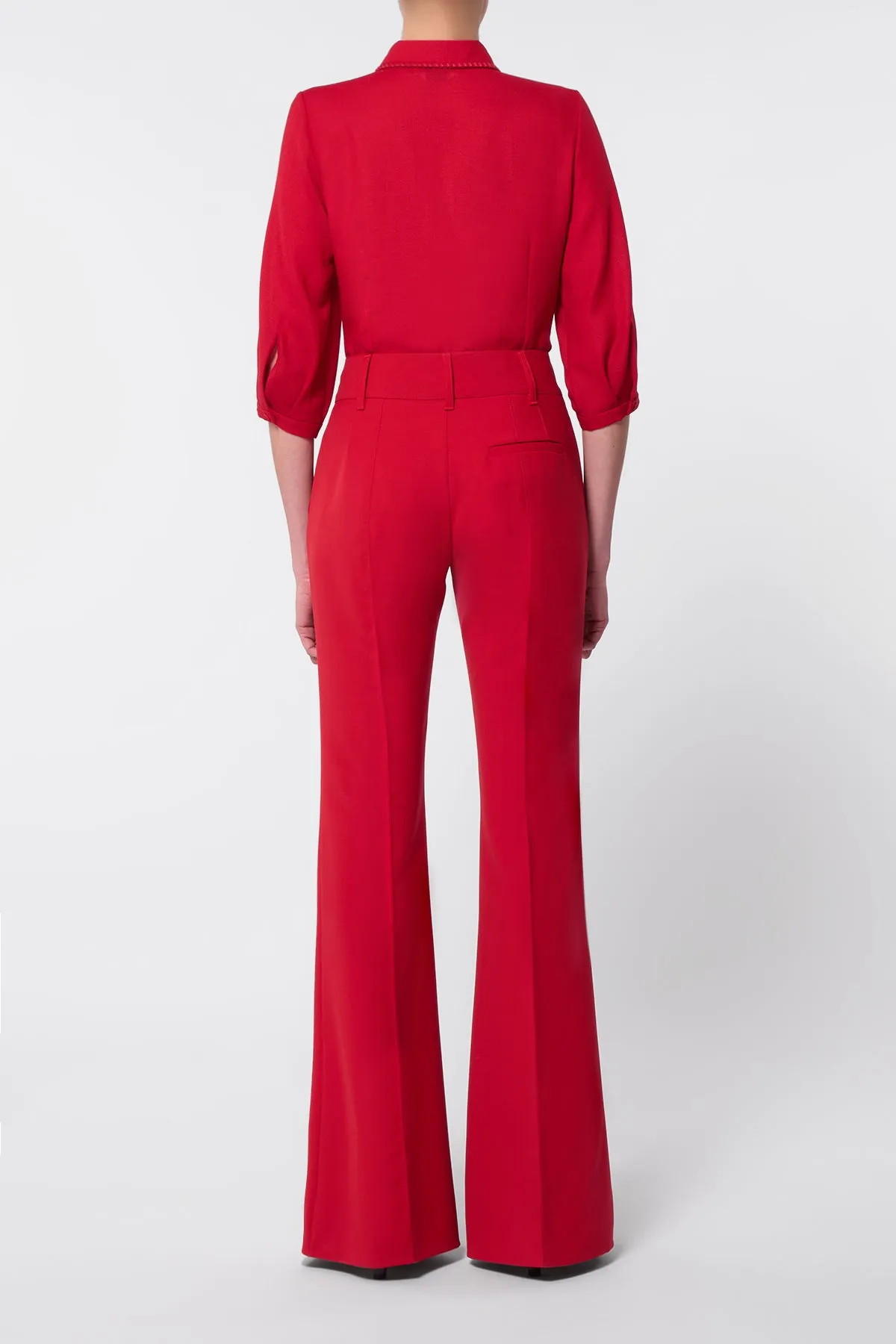 Hadley Blouse in Scarlet Red Virgin Wool sold by Gabriela Hearst product image thumbnail 4