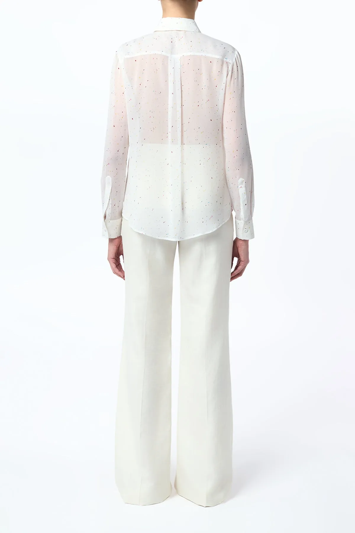 Henri Blouse in Ivory Multi Speckle Silk Georgette sold by Gabriela Hearst product image thumbnail 4