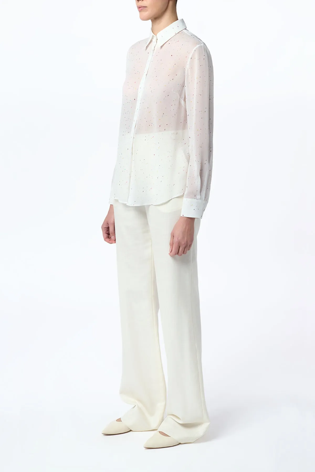Henri Blouse in Ivory Multi Speckle Silk Georgette sold by Gabriela Hearst product image thumbnail 3