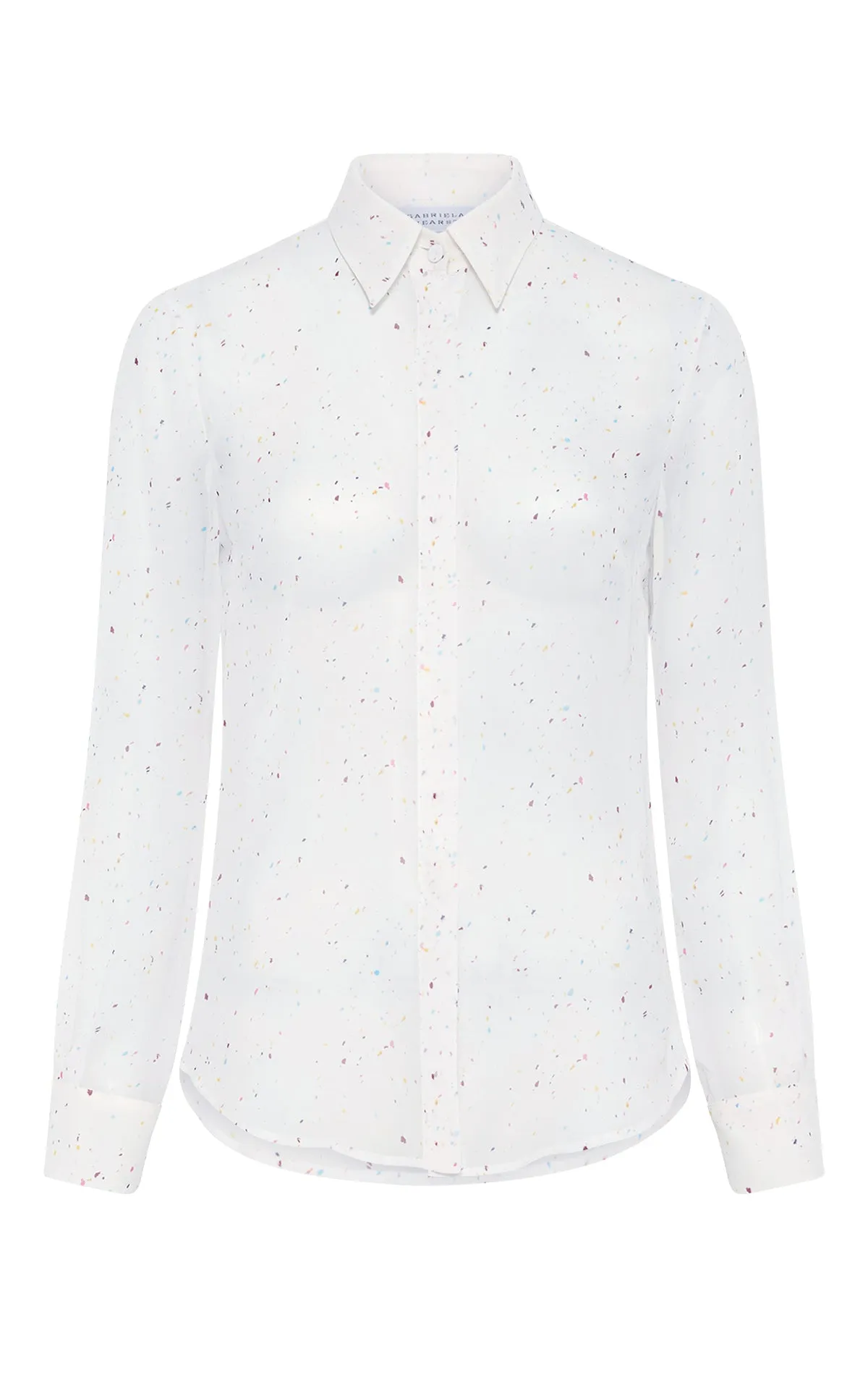 Henri Blouse in Ivory Multi Speckle Silk Georgette sold by Gabriela Hearst