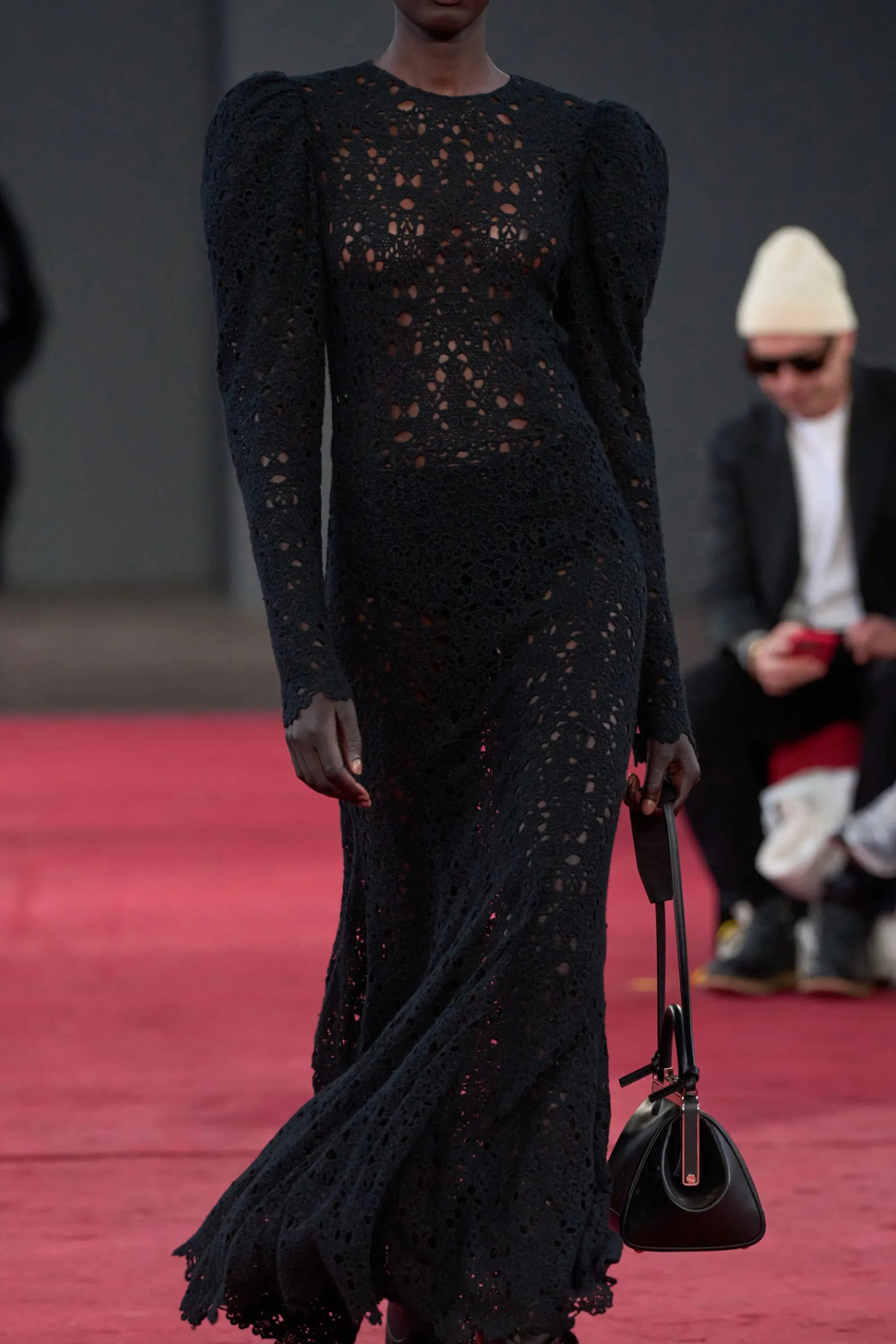 Lana Dress in Black Cashmere Lace sold by Gabriela Hearst product image thumbnail 4