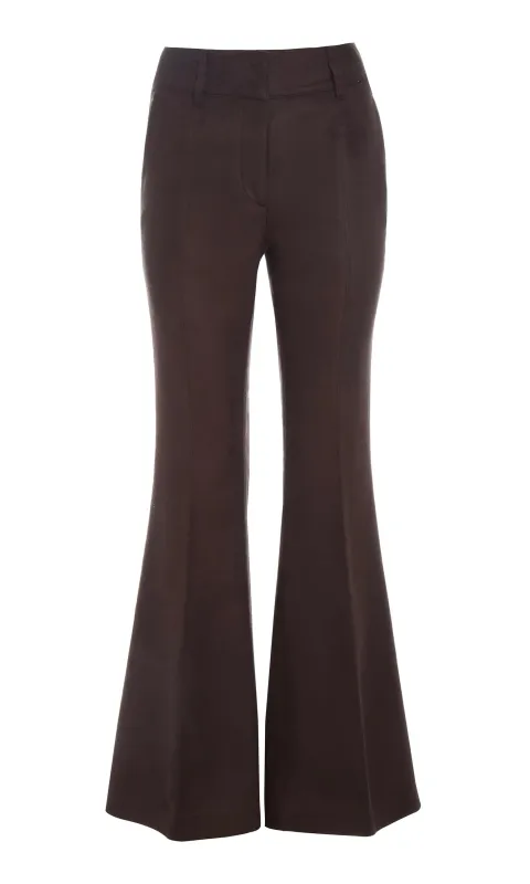 Rhein Pant in Chocolate Winter Silk made by Gabriela Hearst