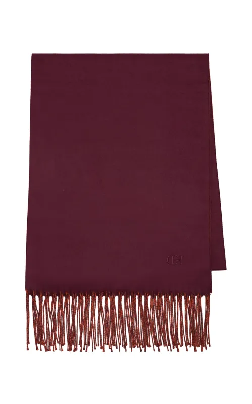Hollis Fringe Scarf in Spice & Bordeaux Silk sold by Gabriela Hearst