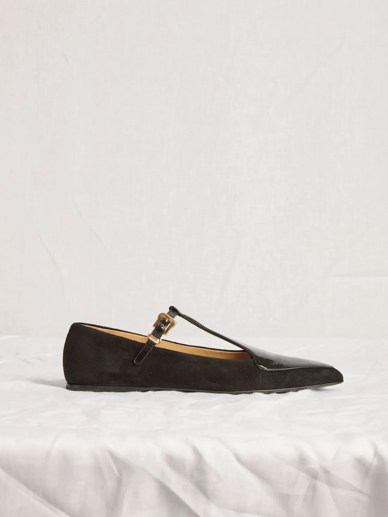Liv Ballerina Flat Shoe in Black Suede sold by Gabriela Hearst product image thumbnail 4