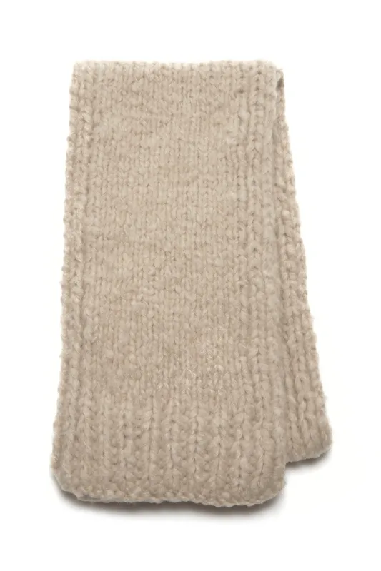 Pyke Knit Scarf in Oatmeal Welfat Cashmere sold by Gabriela Hearst