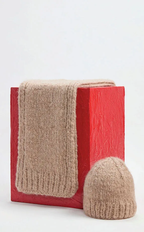 Pyke Knit Scarf in Oatmeal Welfat Cashmere sold by Gabriela Hearst product image thumbnail 3