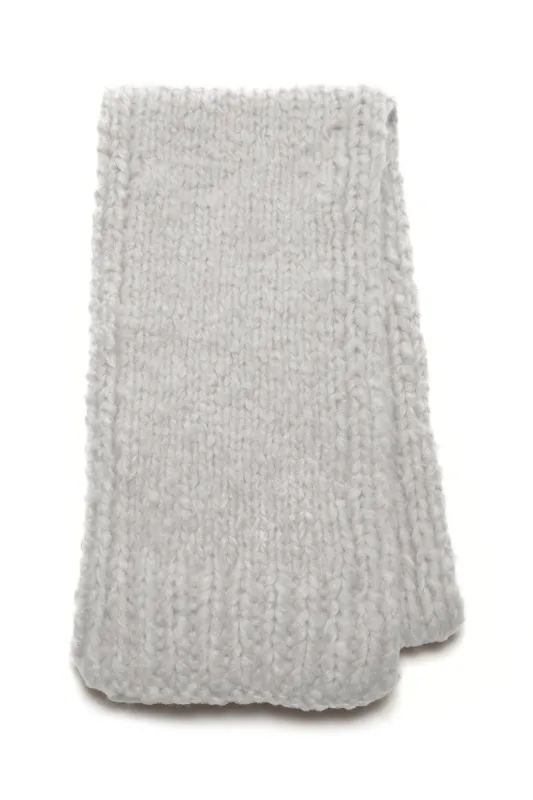 Pyke Knit Scarf in Heather Grey Welfat Cashmere sold by Gabriela Hearst