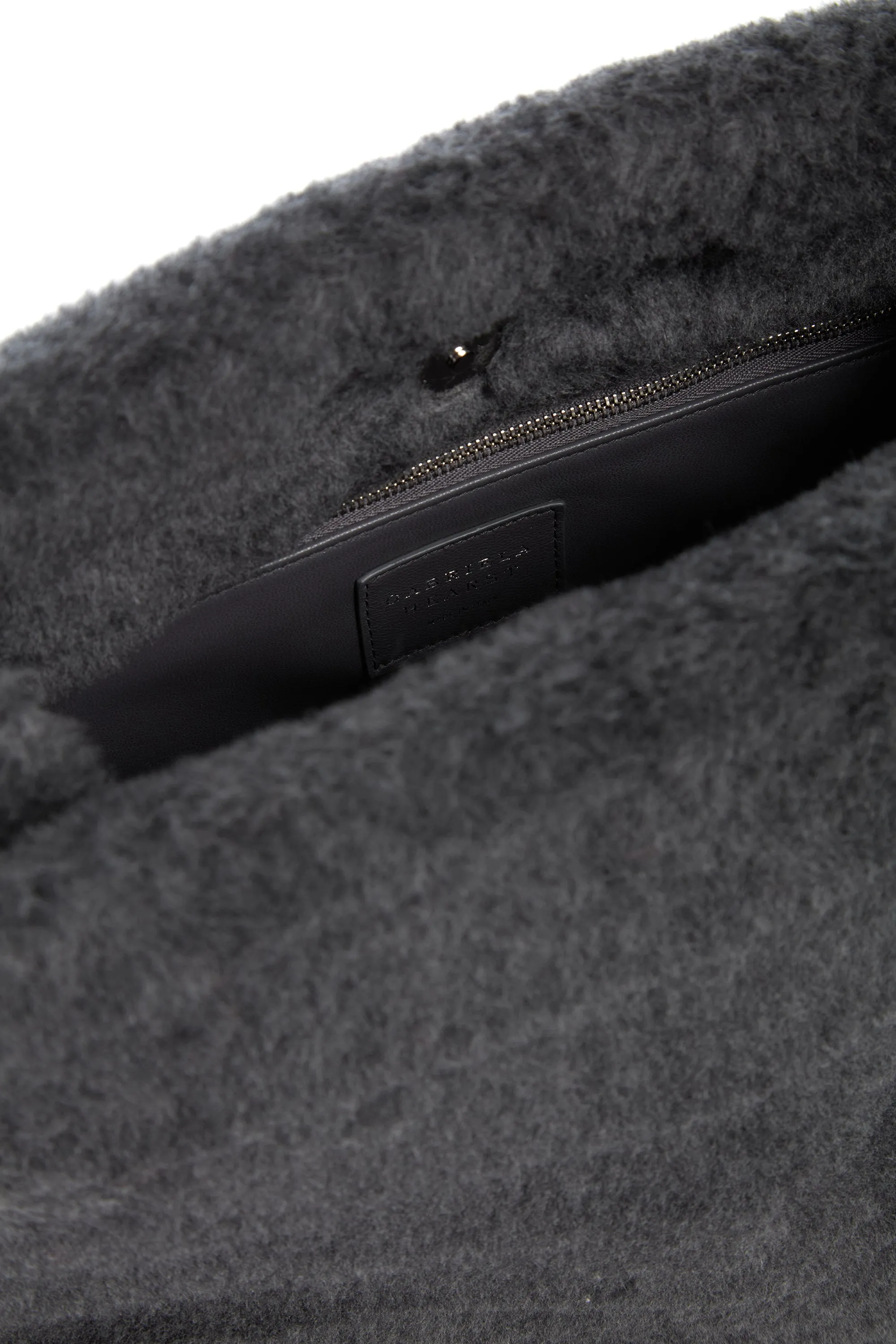 Phoebe Clutch in Dark Grey Virgin Wool Silk Cashmere Fur sold by Gabriela Hearst product image thumbnail 3