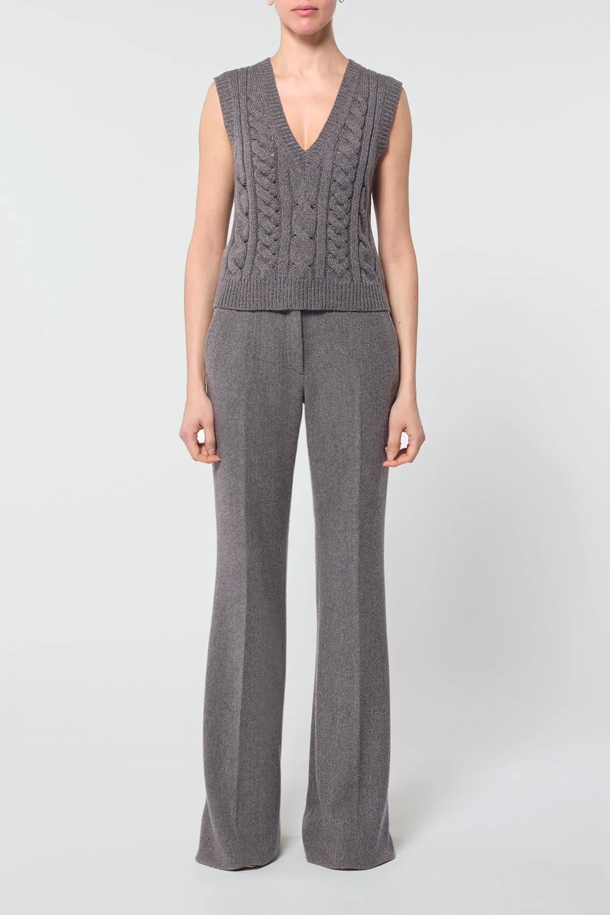 Selsey Knit Top in Dark Grey Multi Cashmere sold by Gabriela Hearst product image thumbnail 2