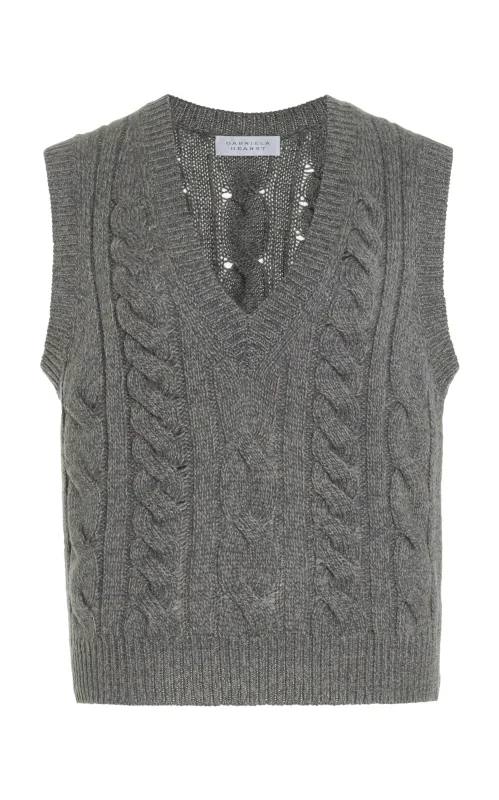 Selsey Knit Top in Dark Grey Multi Cashmere sold by Gabriela Hearst