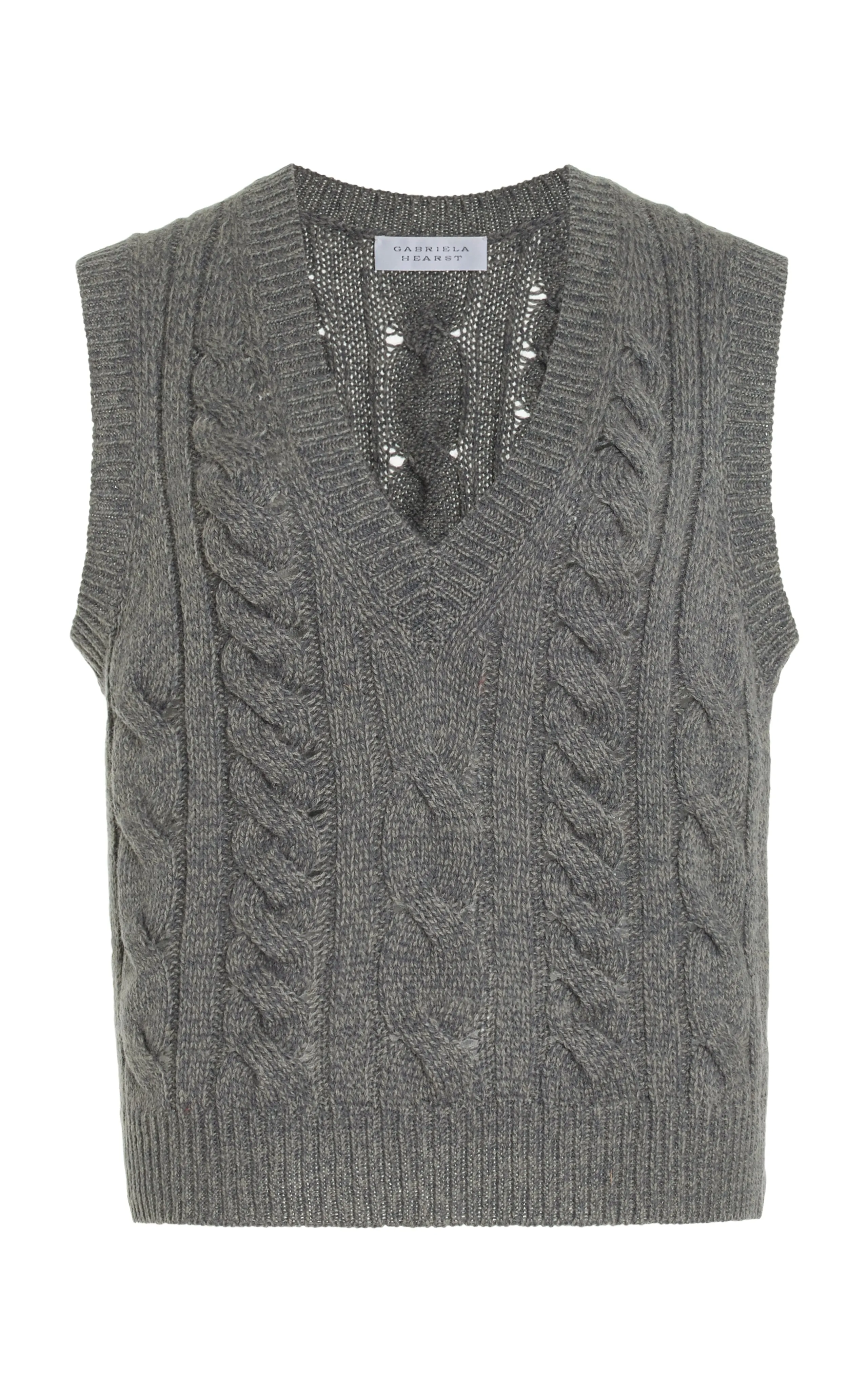 Selsey Knit Top in Dark Grey Multi Cashmere sold by Gabriela Hearst