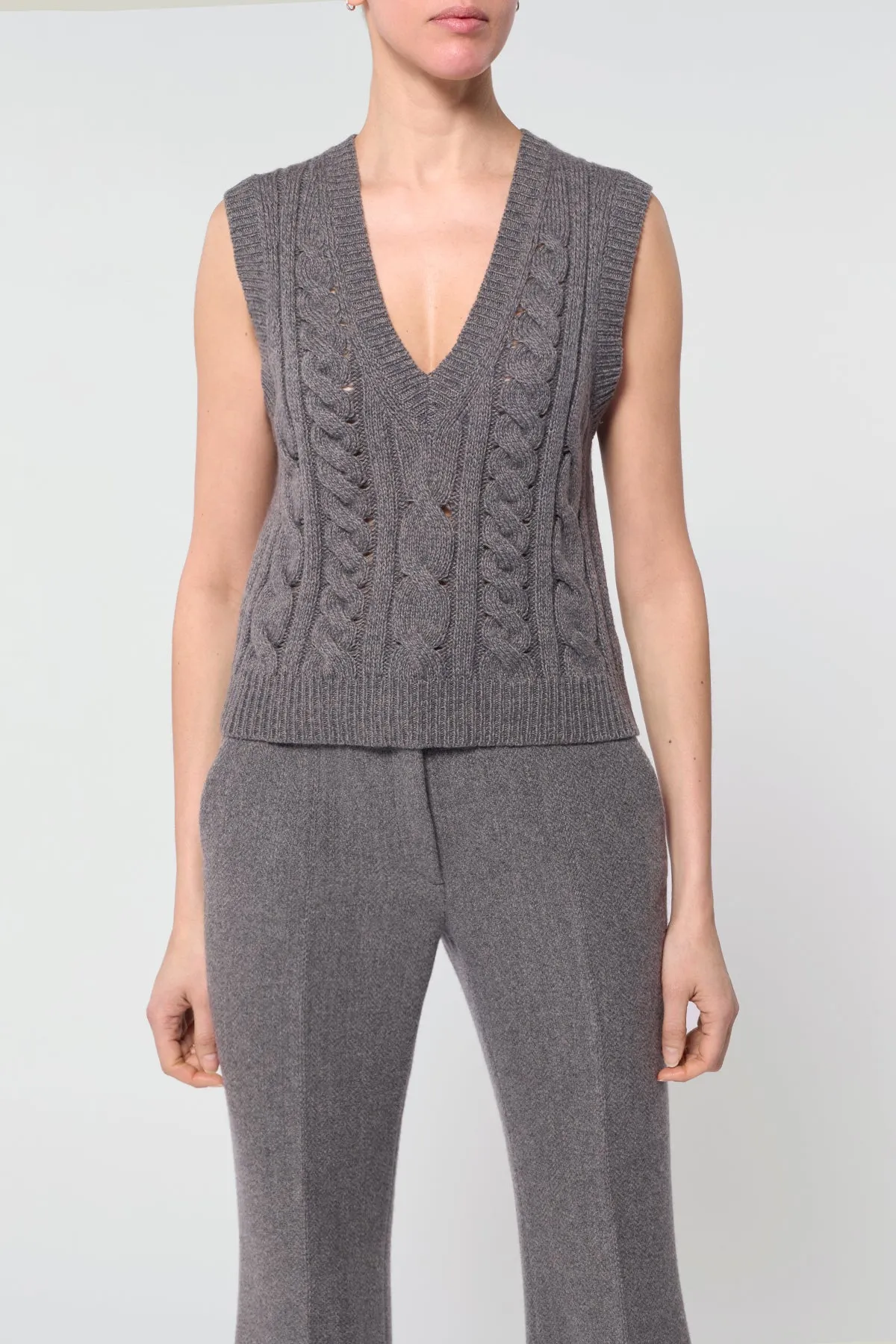 Selsey Knit Top in Dark Grey Multi Cashmere sold by Gabriela Hearst product image thumbnail 5