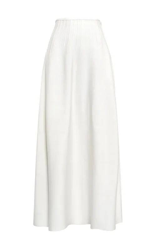 Annamaria Knit Maxi Skirt in Ivory Silk sold by Gabriela Hearst