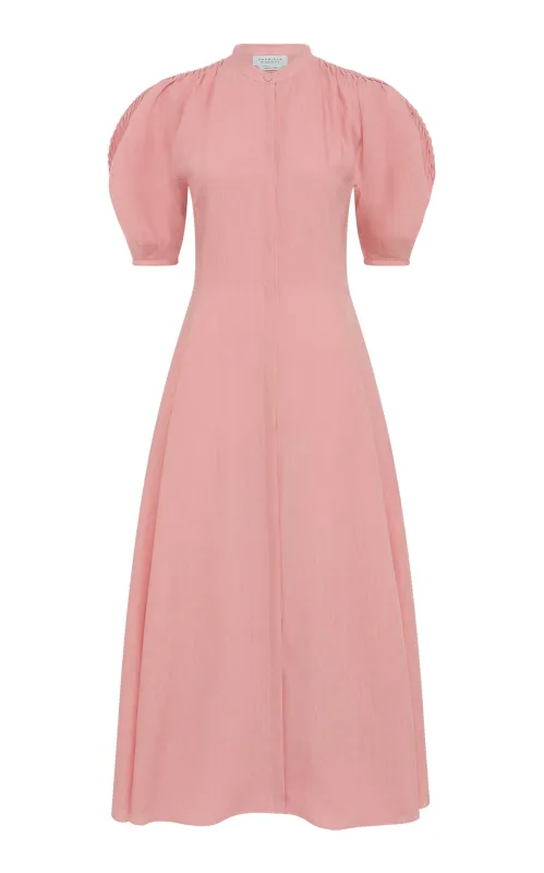 Arabella Shirtdress in Rosa Aloe Linen sold by Gabriela Hearst