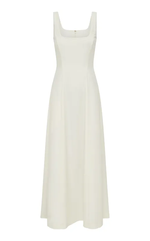 Adaline Midi Dress in Ivory Soft Wool sold by Gabriela Hearst