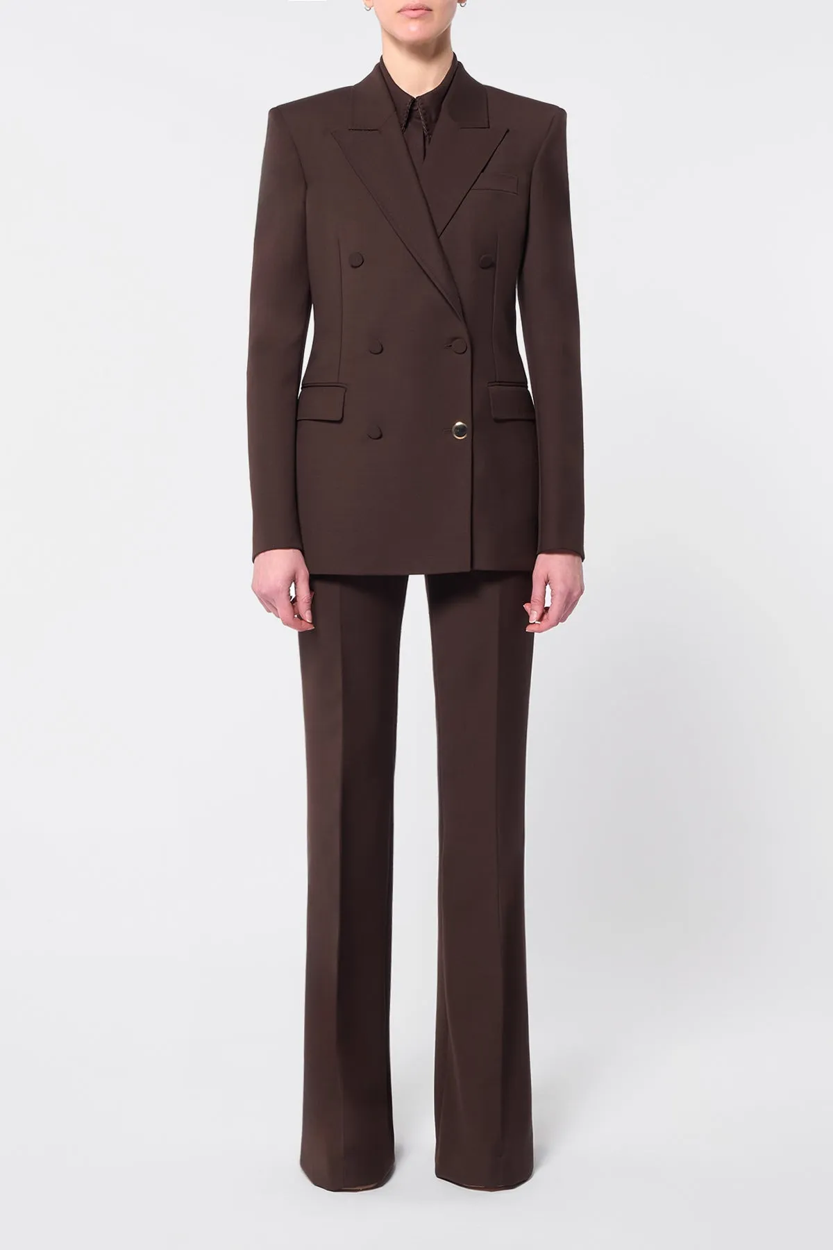 Gavin Blazer in Chocolate Sportswear Wool sold by Gabriela Hearst product image thumbnail 2