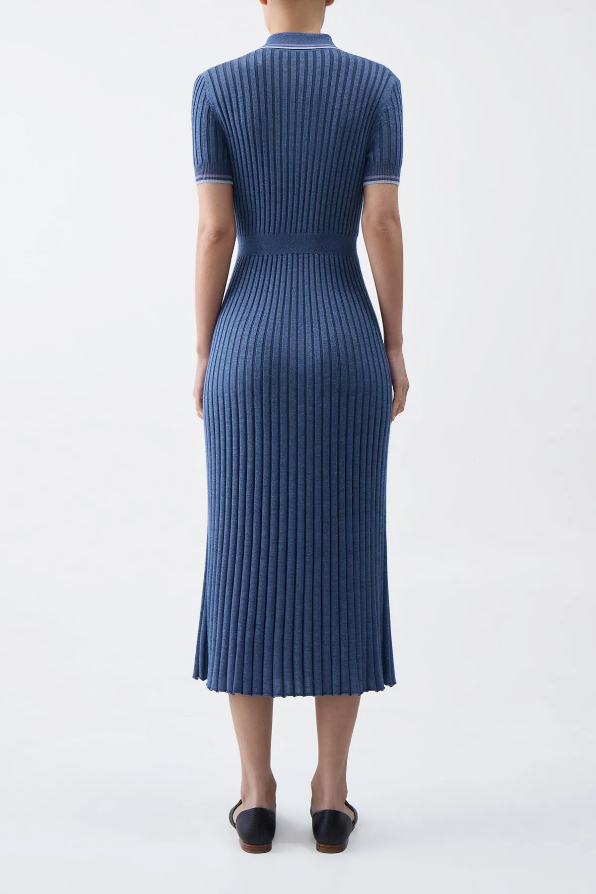 Eyot Knit Maxi Dress in Denim Blue Cashmere Silk sold by Gabriela Hearst product image thumbnail 4