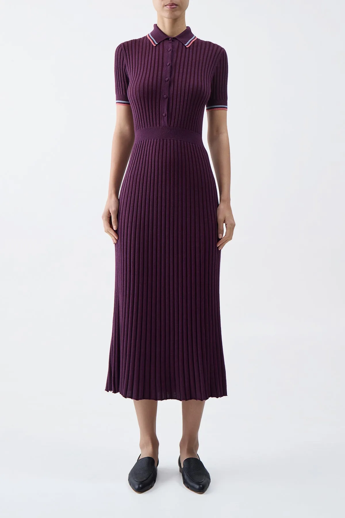 Eyot Knit Maxi Dress in Italian Plum Cashmere Silk sold by Gabriela Hearst product image thumbnail 3