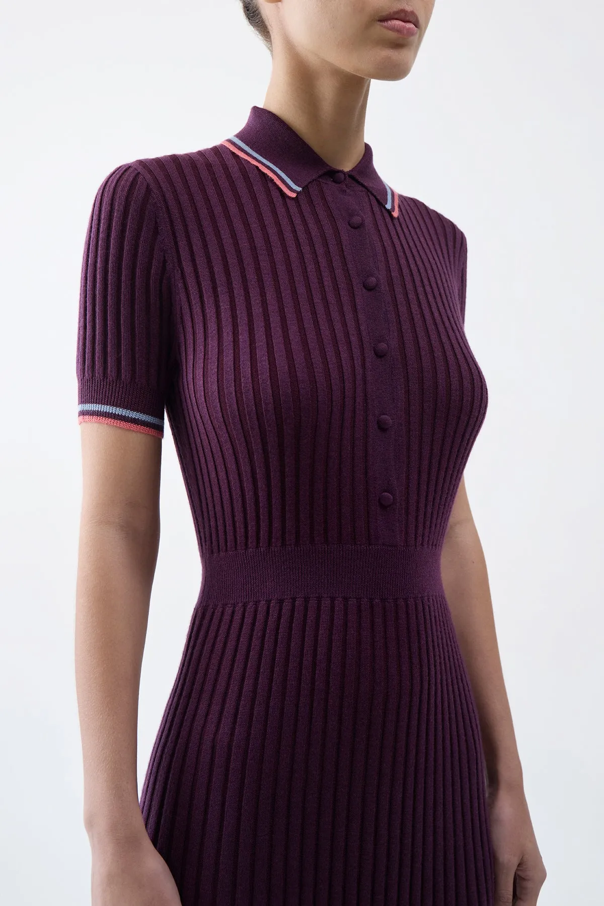 Eyot Knit Maxi Dress in Italian Plum Cashmere Silk sold by Gabriela Hearst product image thumbnail 5