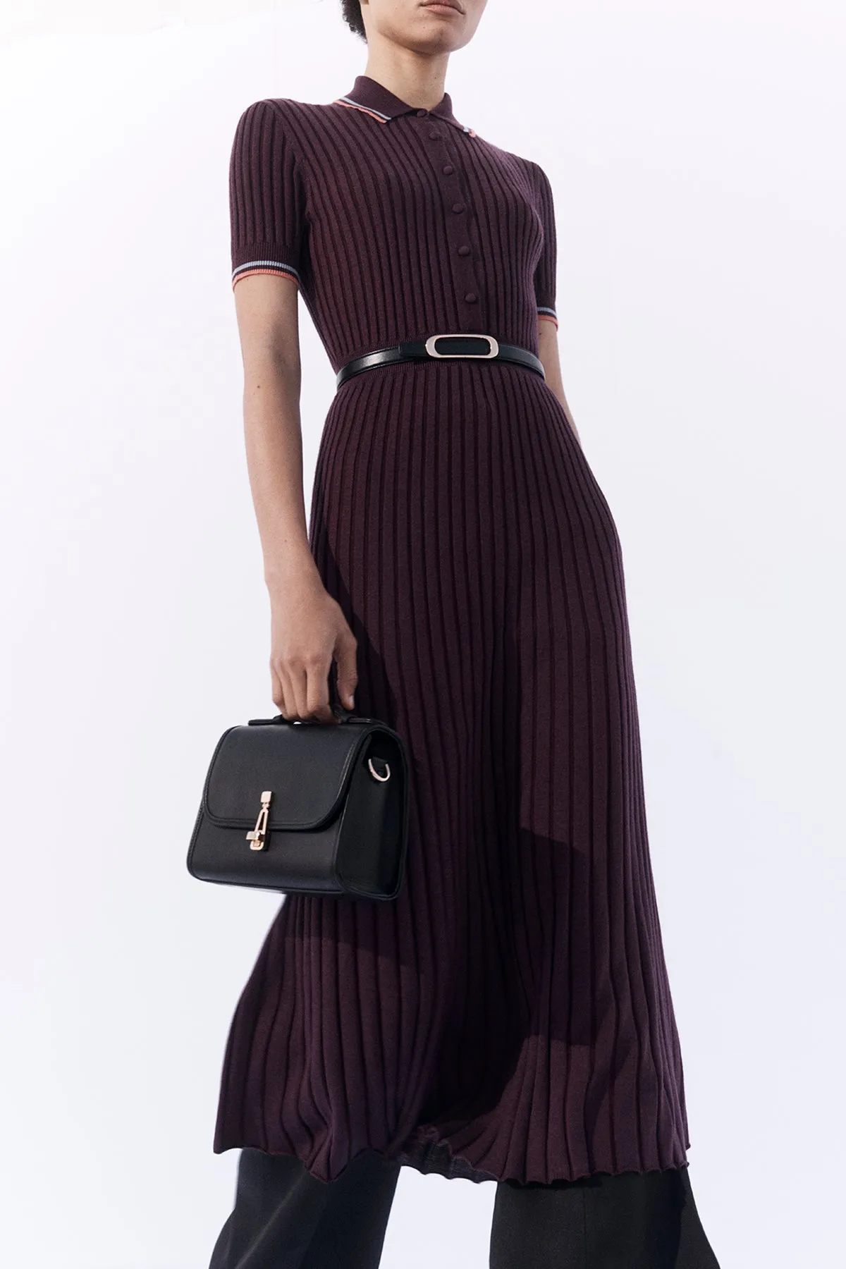 Eyot Knit Maxi Dress in Italian Plum Cashmere Silk sold by Gabriela Hearst product image thumbnail 2