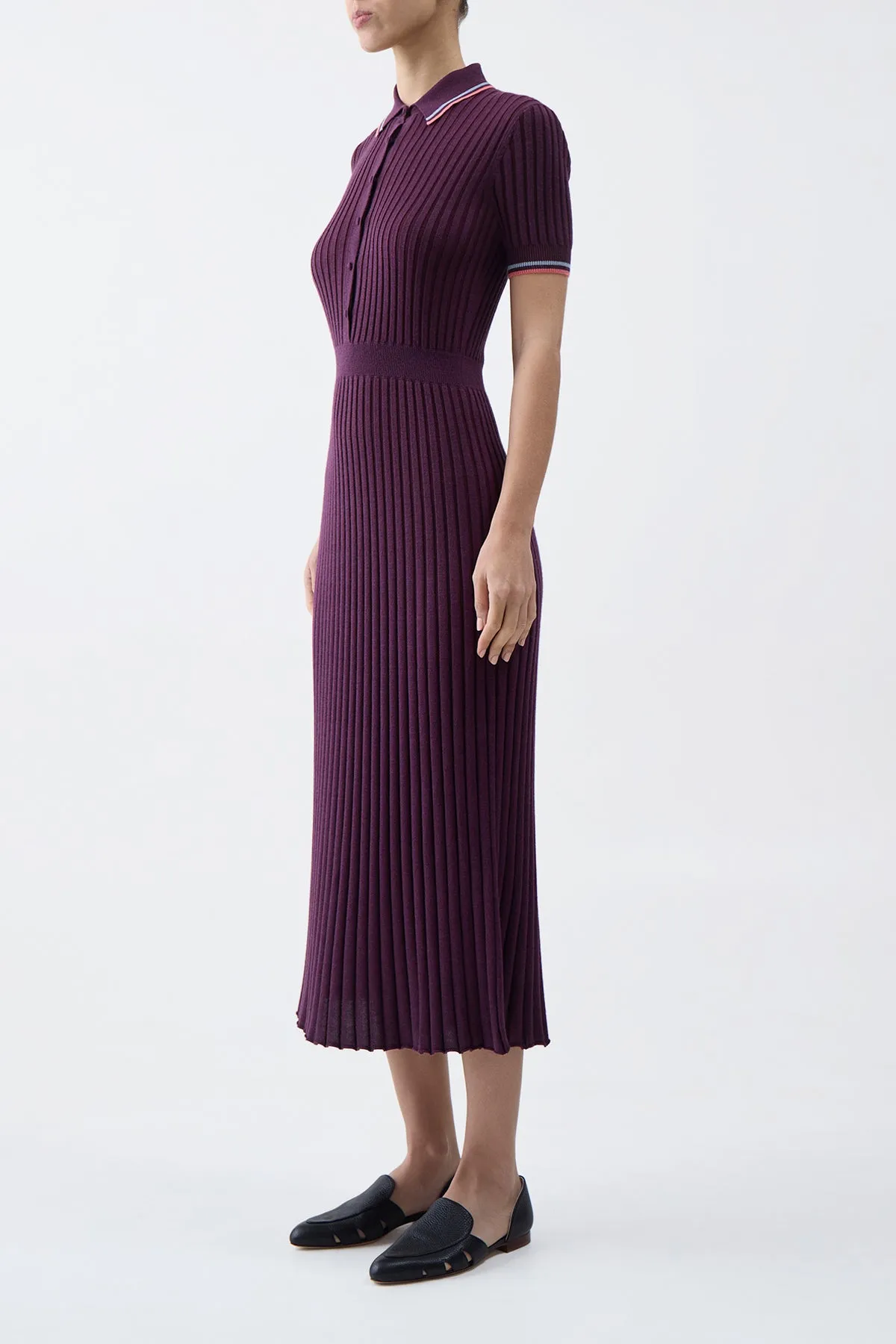 Eyot Knit Maxi Dress in Italian Plum Cashmere Silk sold by Gabriela Hearst product image thumbnail 4