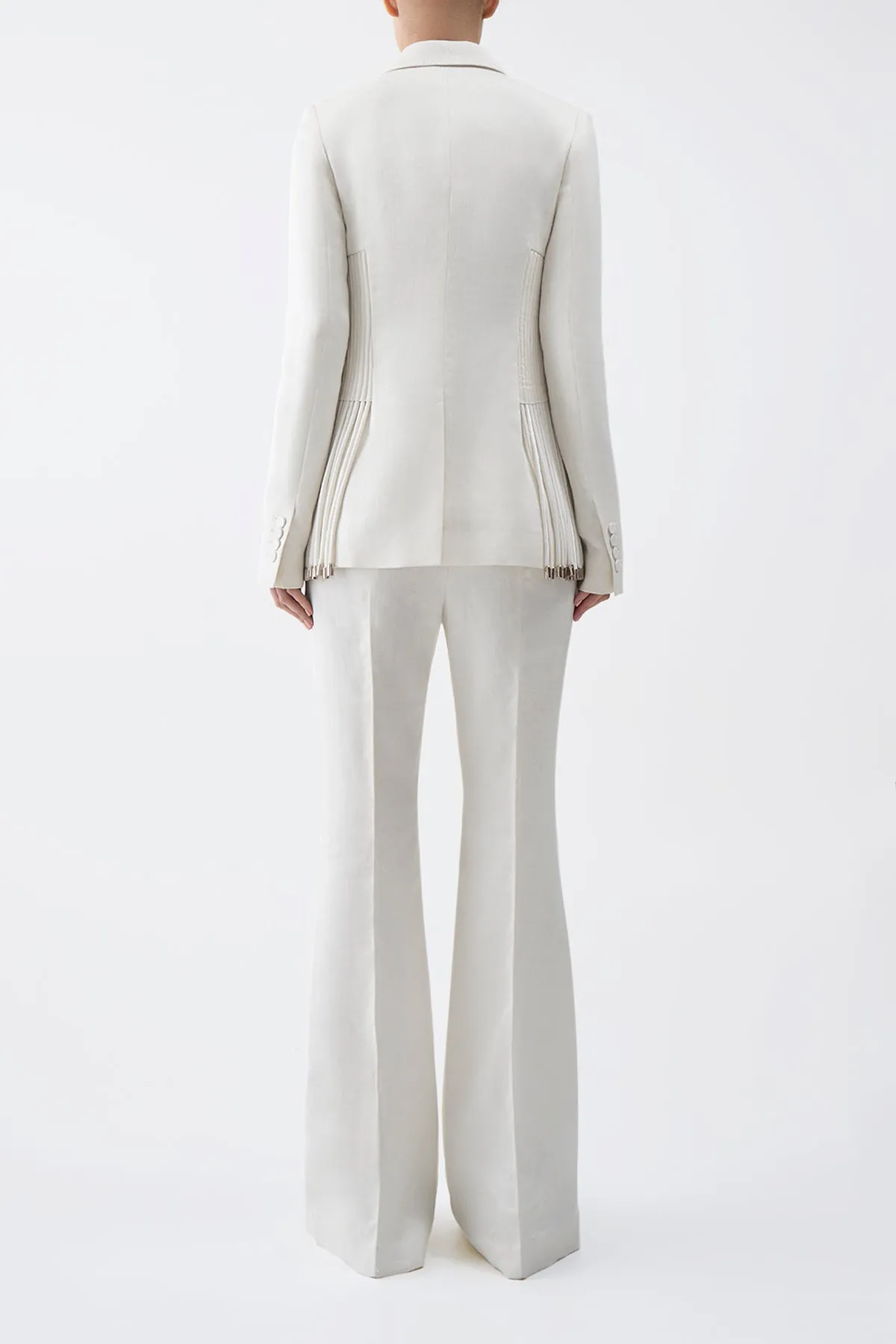 Giorgio Fringe Blazer in Ivory Textured Linen sold by Gabriela Hearst product image thumbnail 5