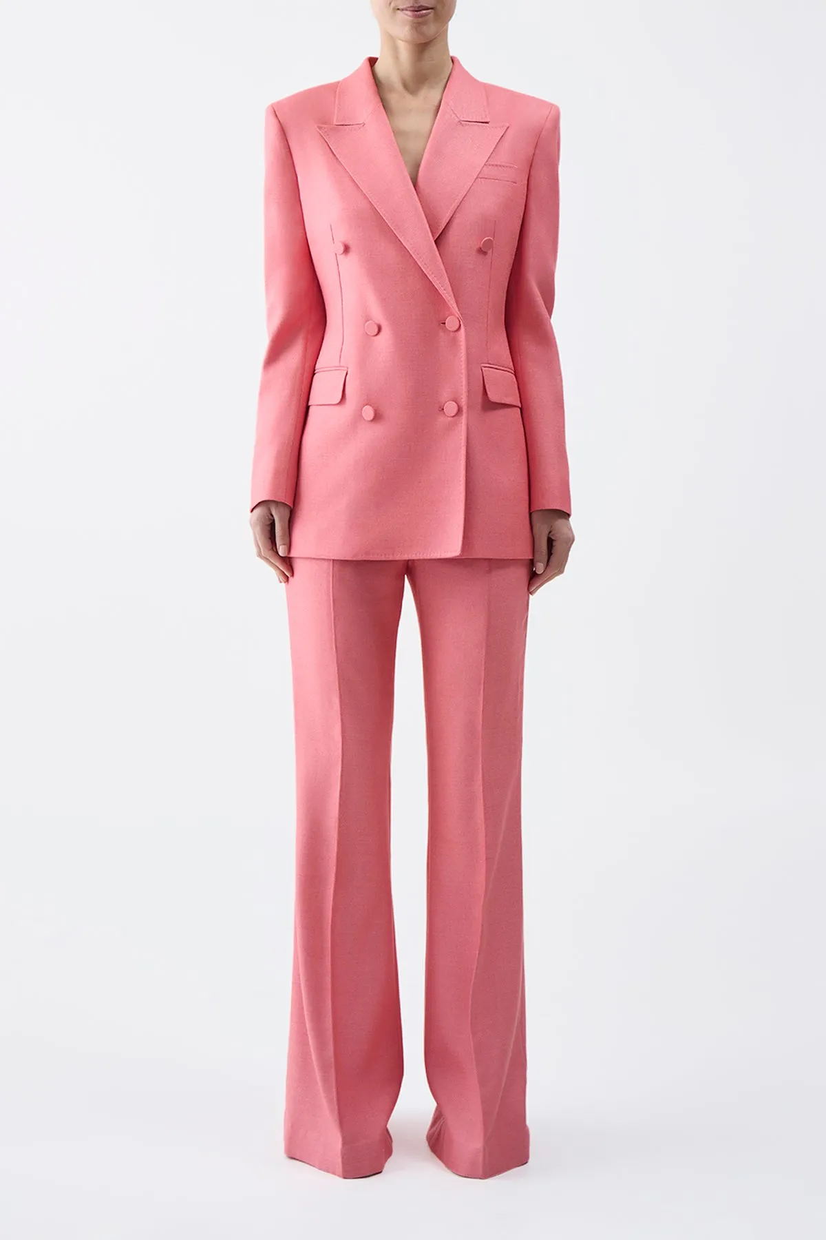 Gavin Blazer in Watermelon Silk Virgin Wool sold by Gabriela Hearst product image thumbnail 3
