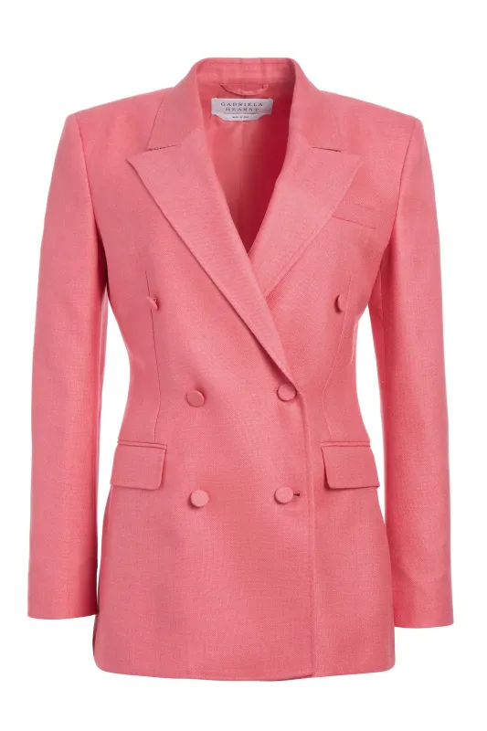 Gavin Blazer in Watermelon Silk Virgin Wool made by Gabriela Hearst