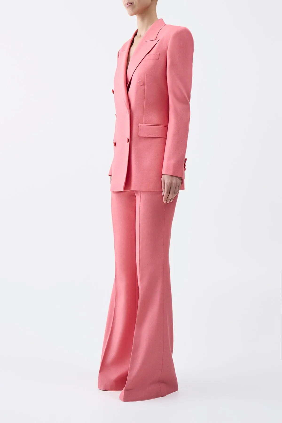 Gavin Blazer in Watermelon Silk Virgin Wool sold by Gabriela Hearst product image thumbnail 4