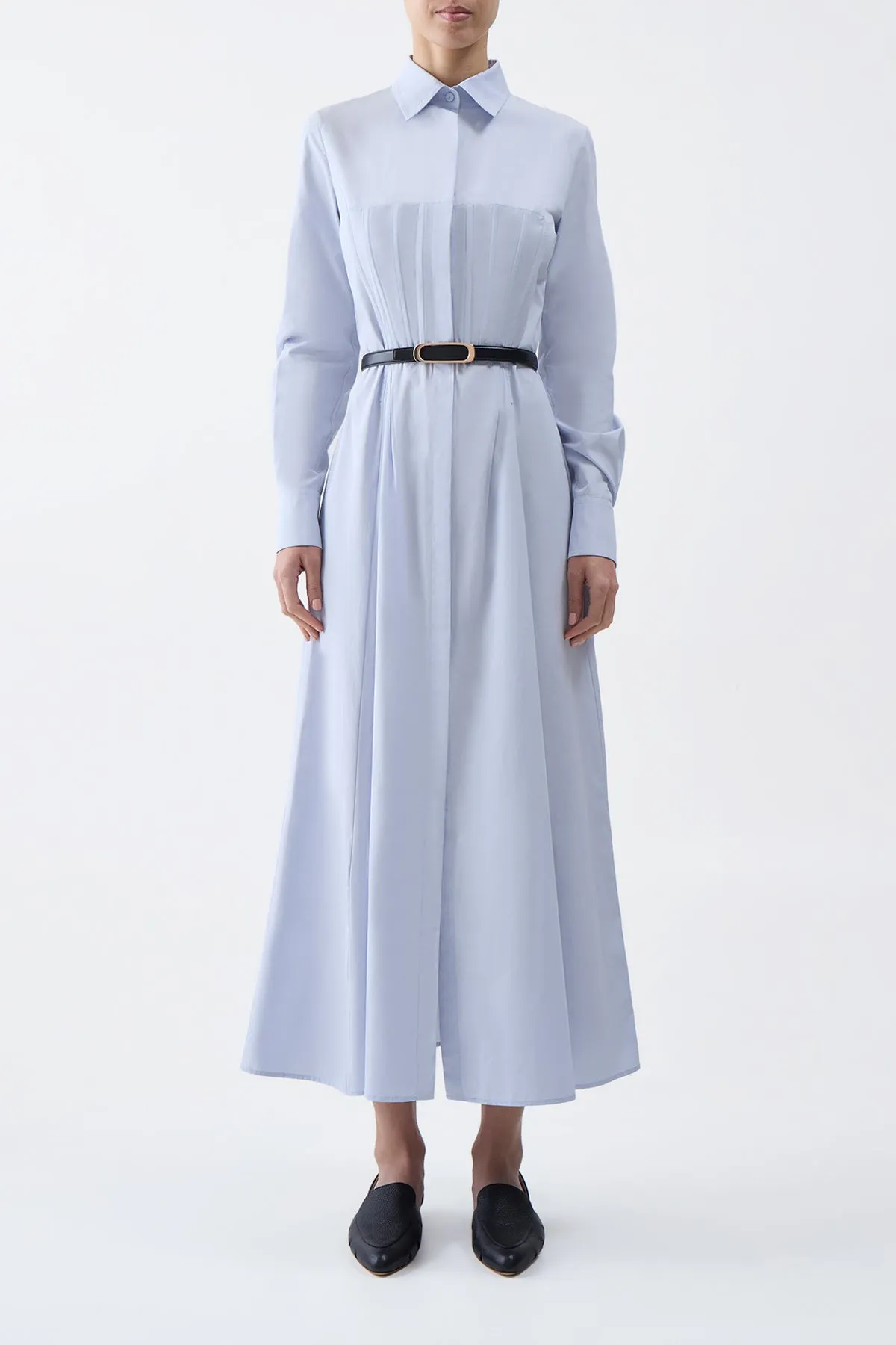 Eugene Maxi Shirtdress in Light Blue Sea Island Cotton sold by Gabriela Hearst product image thumbnail 2