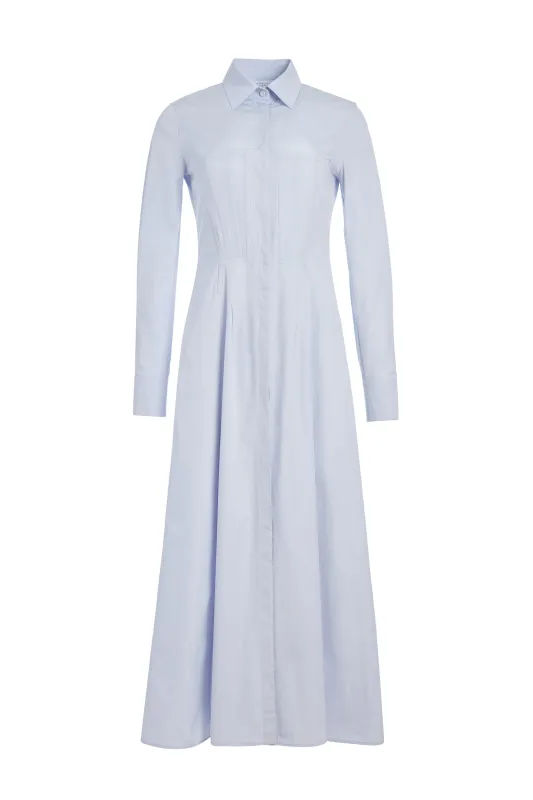 Eugene Maxi Shirtdress in Light Blue Sea Island Cotton made by Gabriela Hearst