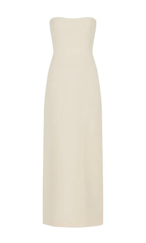 Opus Maxi Dress in Ivory Wool Silk Cady sold by Gabriela Hearst
