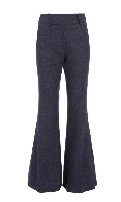 Rhein Pant in Navy Linen Virgin Wool made by Gabriela Hearst