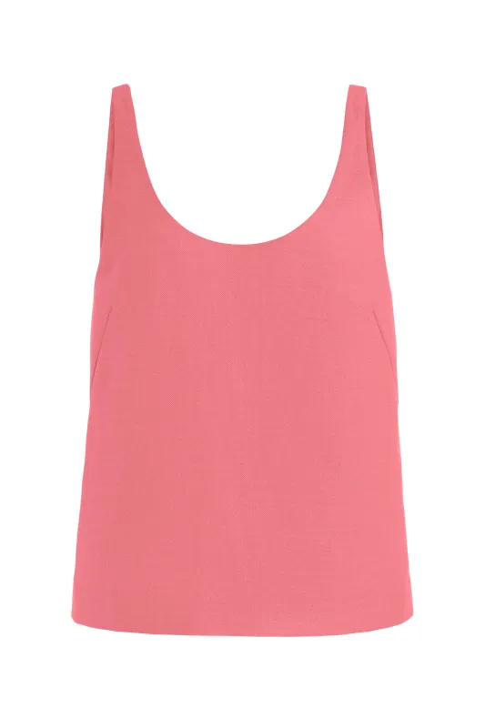 Muriel Tank Top in Watermelon Silk Virgin Wool sold by Gabriela Hearst