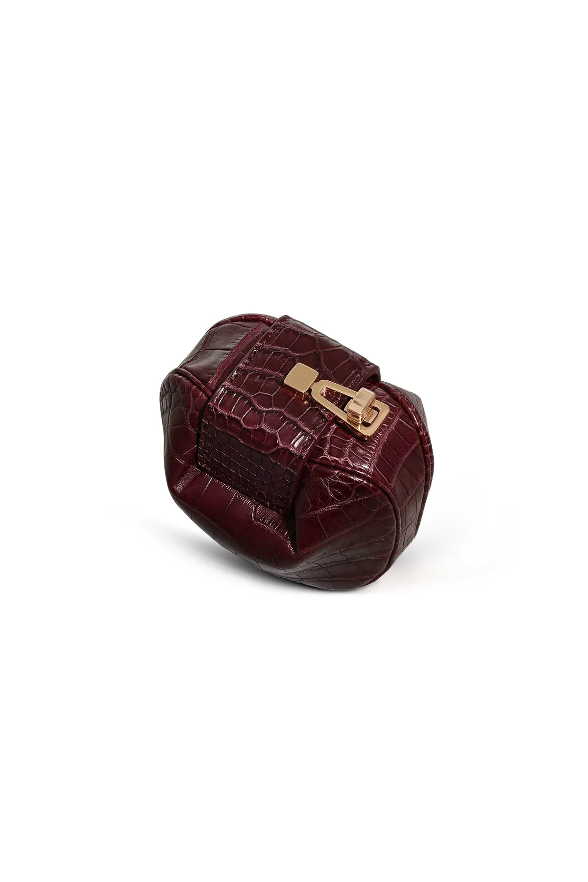 Rafaela Coin Purse in Bordeaux Crocodile Leather sold by Gabriela Hearst product image thumbnail 3