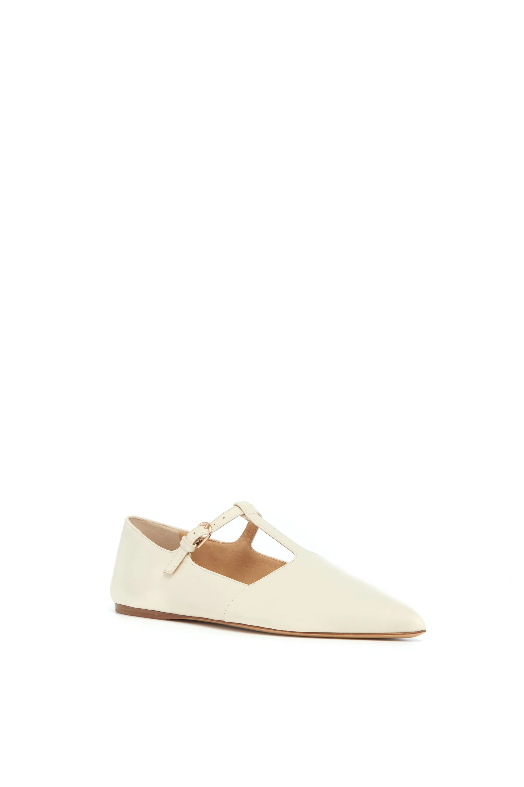Lola Ballerina Flat Shoe in Cream Nappa Leather sold by Gabriela Hearst product image thumbnail 2