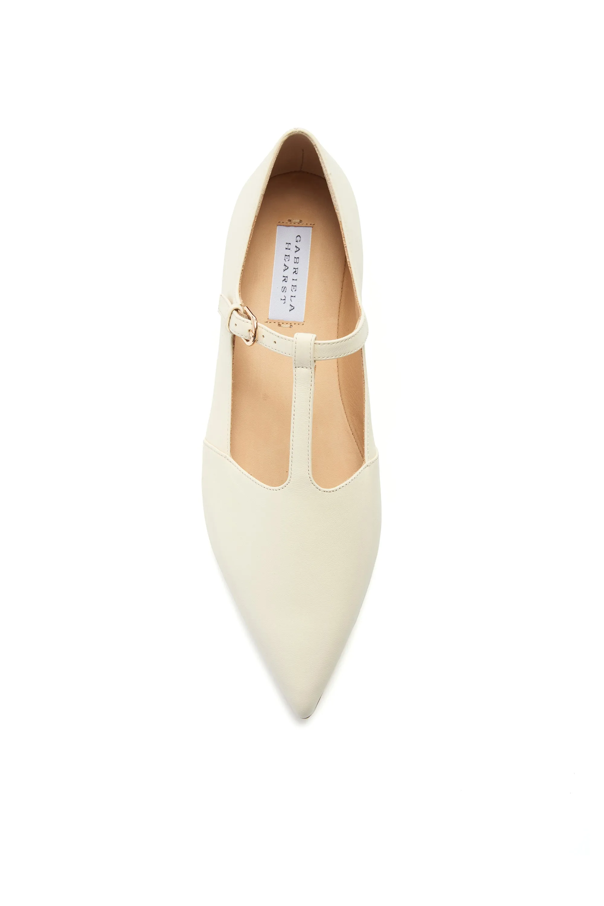 Lola Ballerina Flat Shoe in Cream Nappa Leather sold by Gabriela Hearst product image thumbnail 4