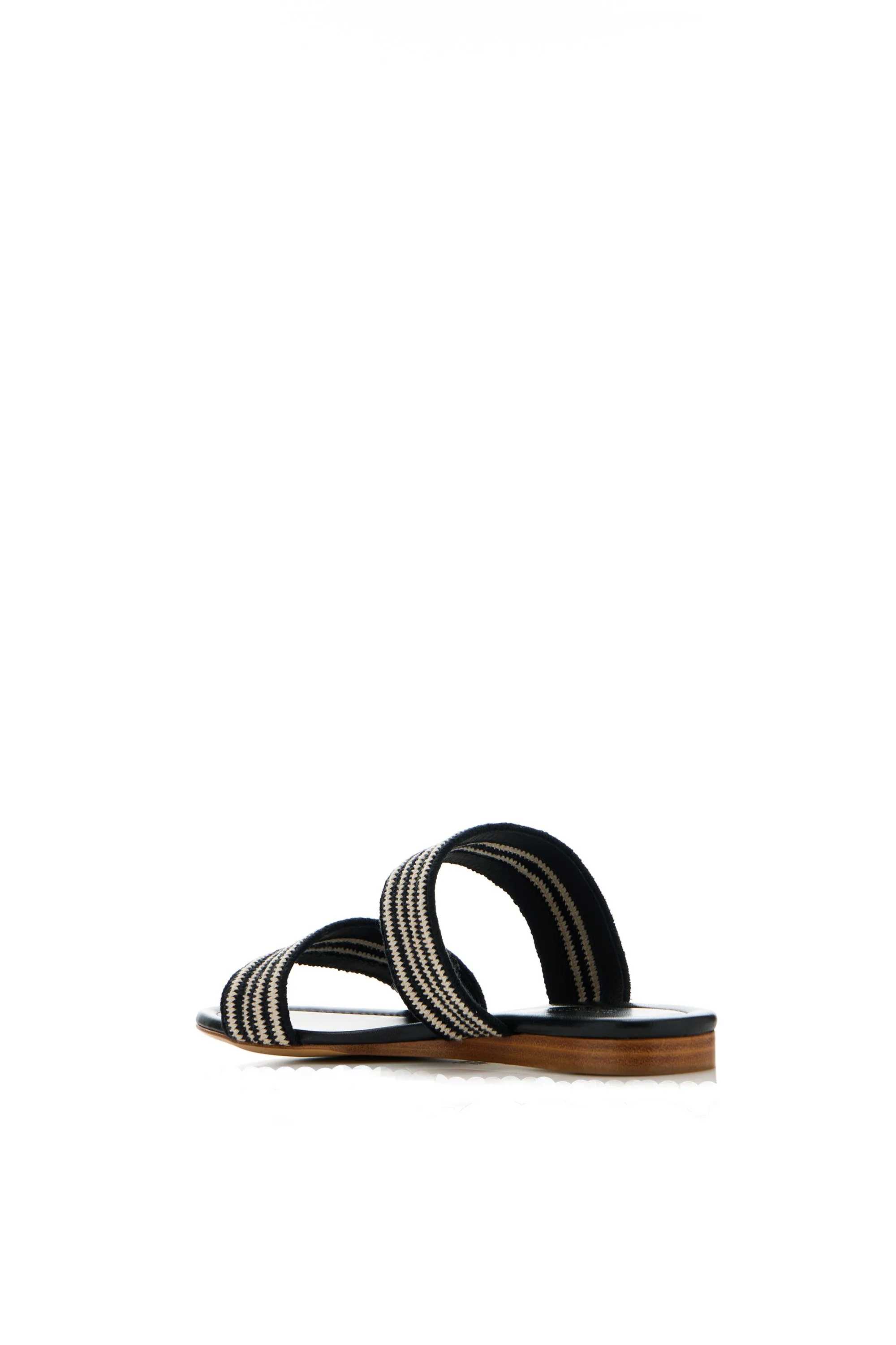 Lora Flat Sandal in Black & White Nappa Leather Crochet sold by Gabriela Hearst product image thumbnail 4
