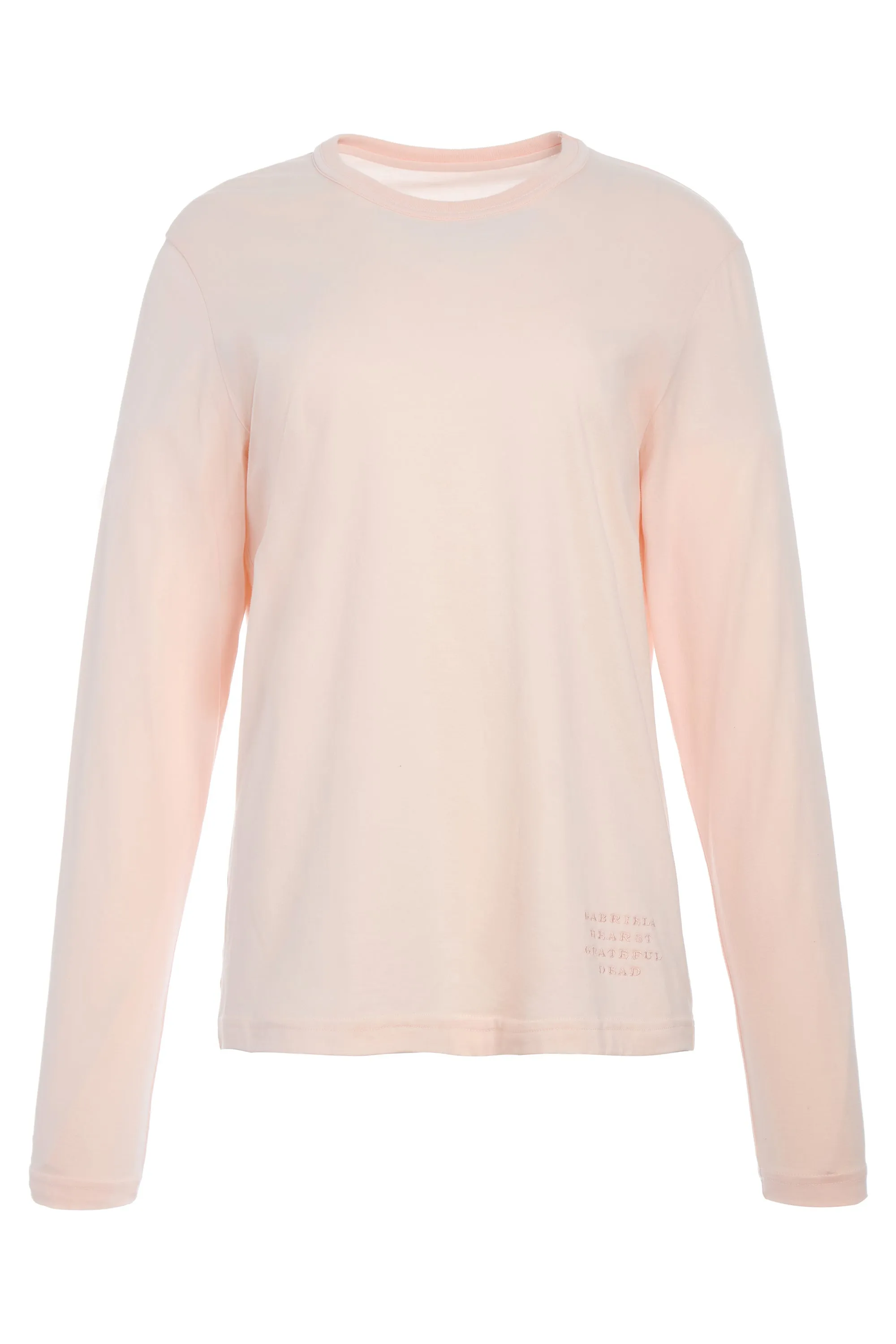 Combe Long Sleeve T-Shirt in Pale Blush Fine Cotton Jersey sold by Gabriela Hearst